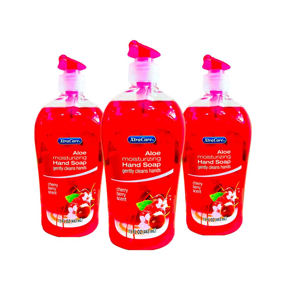 Jabon Liquido Para Manos Cherry Berry 443ml Xtracare 3 Und