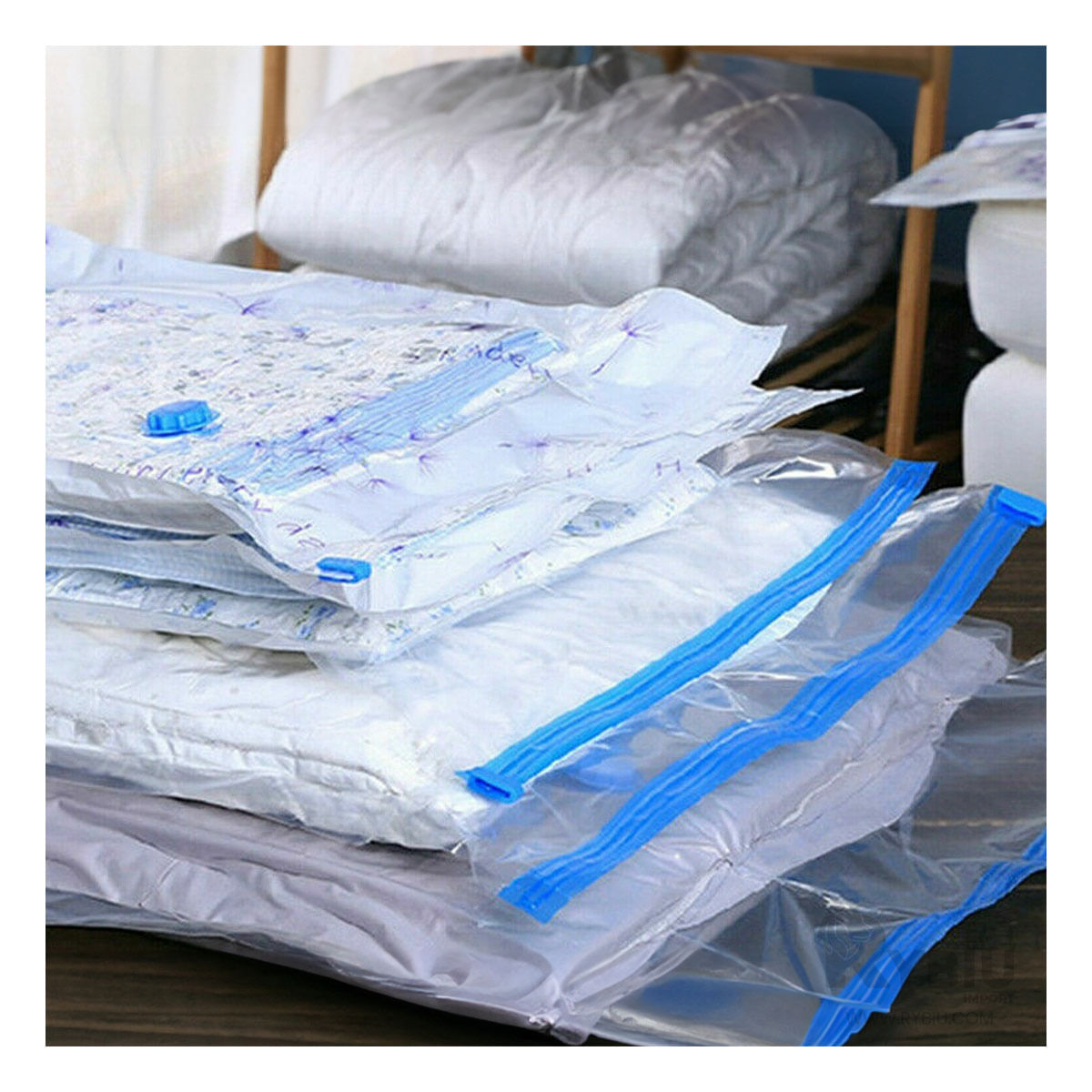 Bolsa al Vacio Cremallera Doble Color Celeste