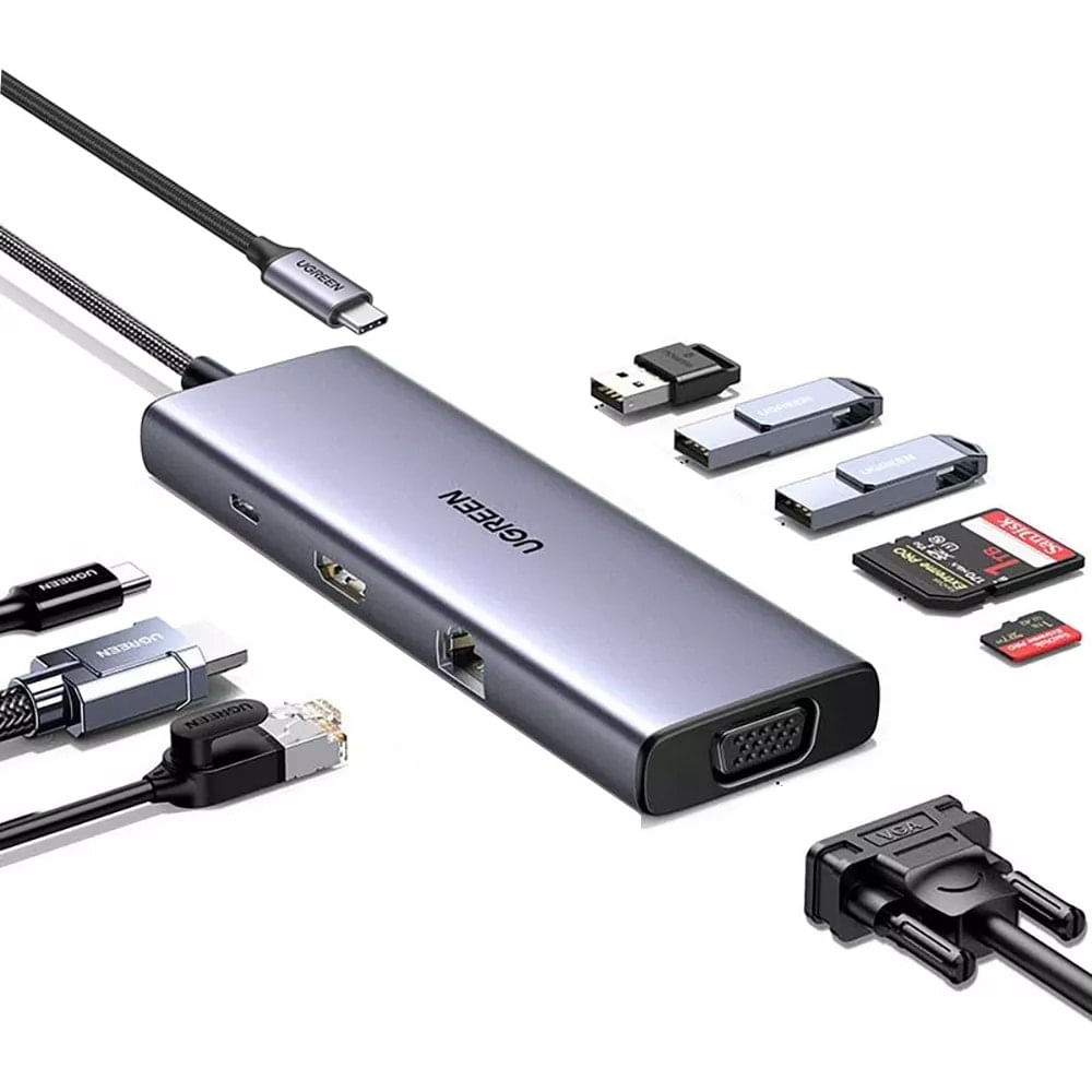 Adaptador USB hub ugreen 9 en 1 tipo C 15600