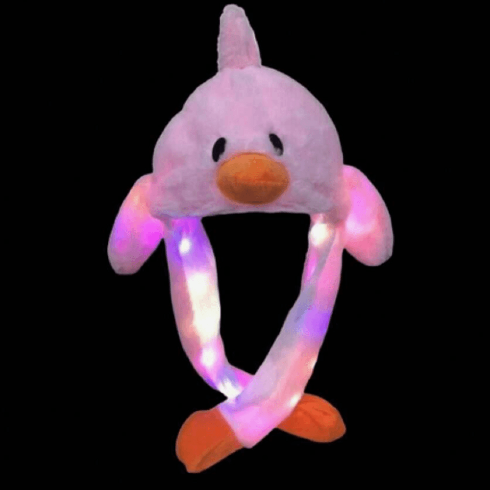 Gorro Pollito con Luces Rosado