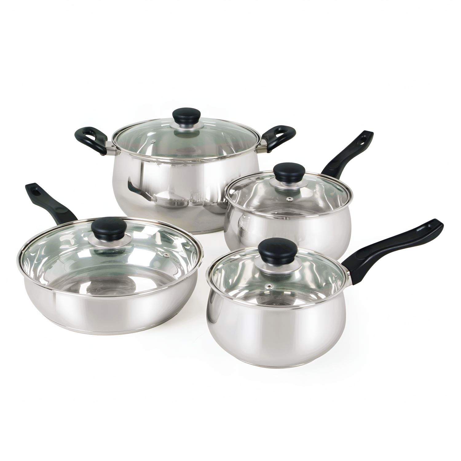 Juego De Ollas Acero 8 Piezas Rametto Acero Inoxidable