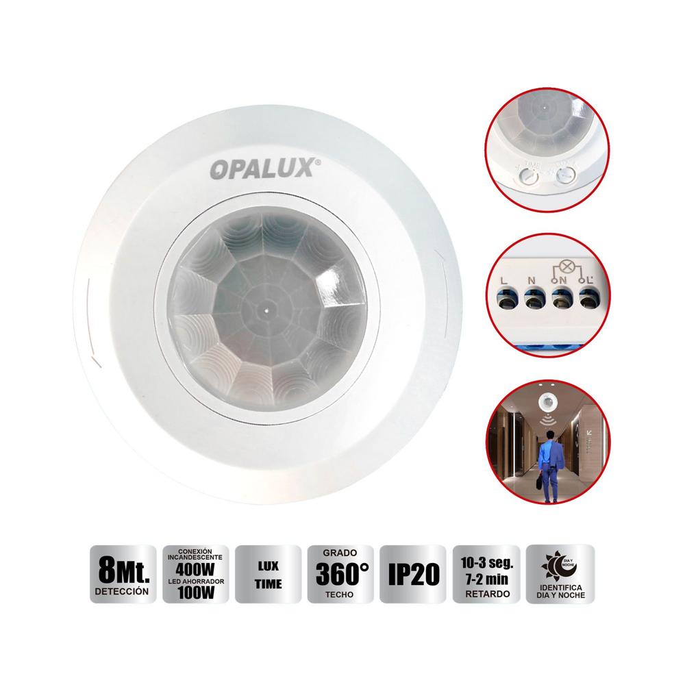Sensor de Movimiento Mini 8Mts 360° IP20 Serie II ST-05M OPALUX