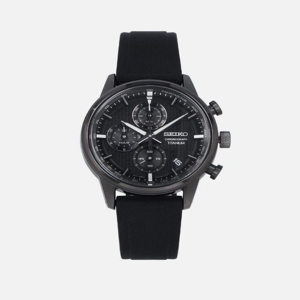 RELOJ SEIKO ESSENTIALS TITANIO CRONOGRAFO ALL BLACK
