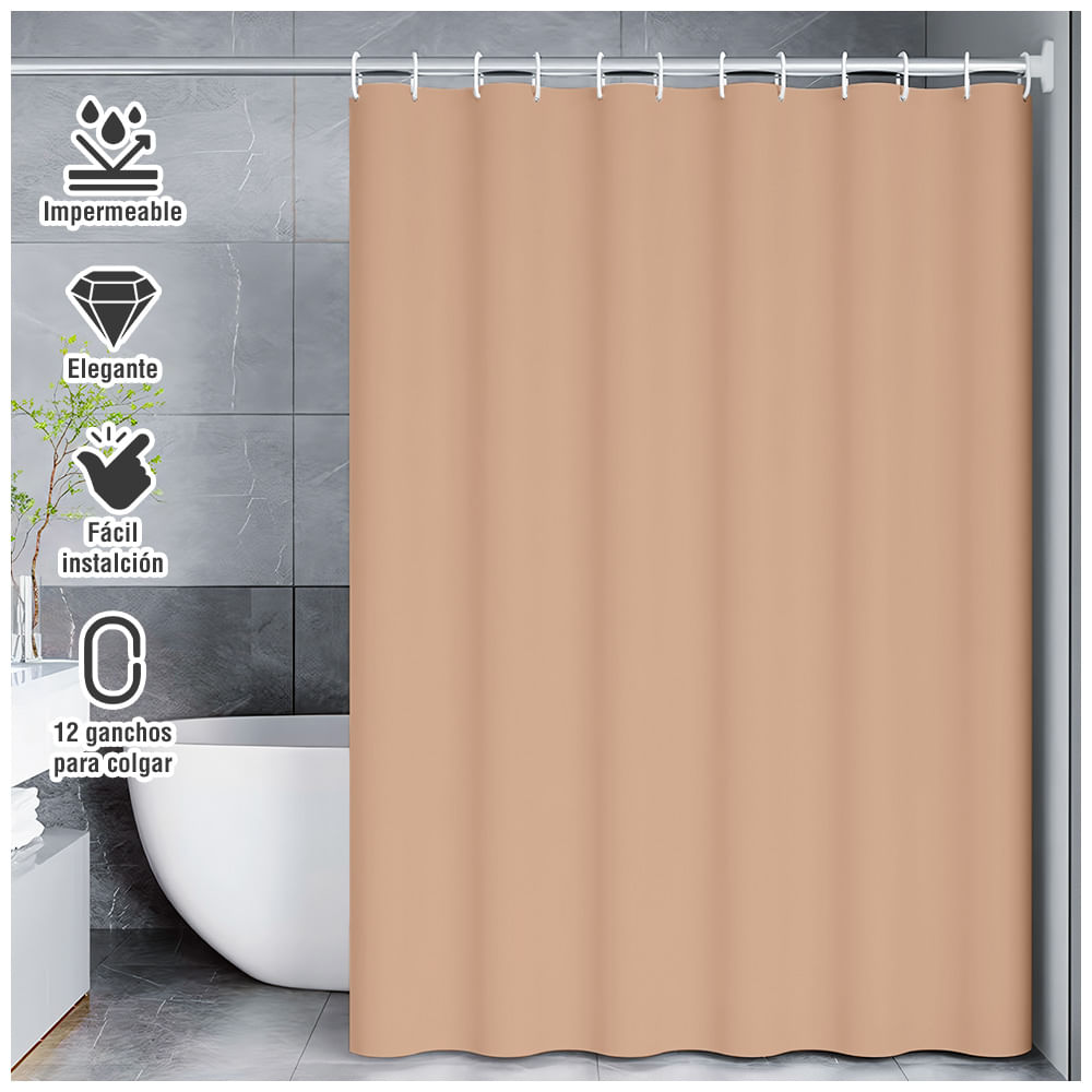 Cortina de Baño Moderna Impermeable Accesorio para Ducha Canela U11