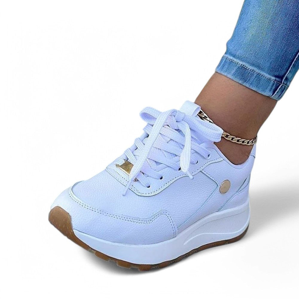 Zapatilla Mujer Casual Refuerzo 2086L-48 Color Blanco Talla 38