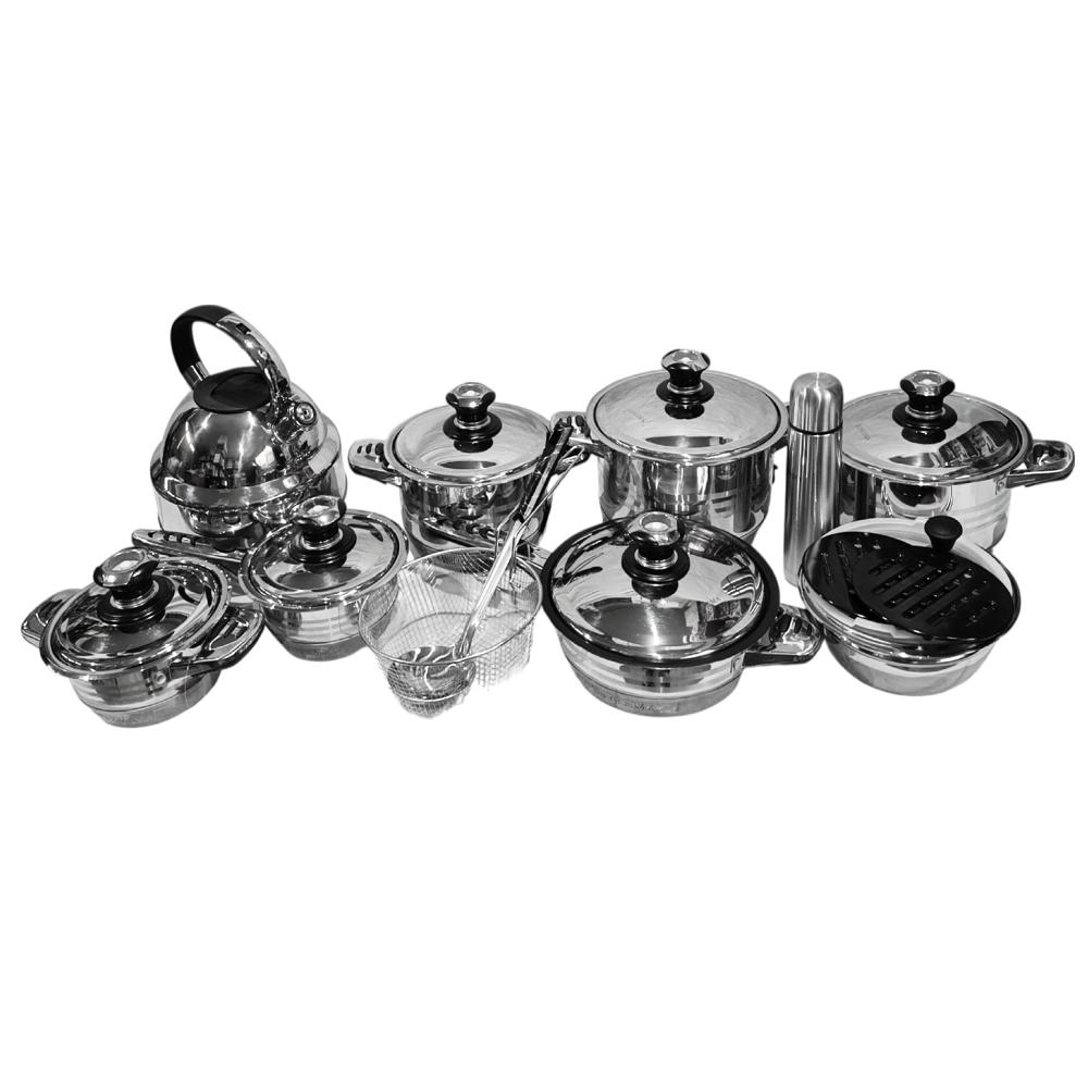 Set de Ollas SUPREMA 21 Piezas SU-W0124-21PCS Acero Inoxidable con Termostato