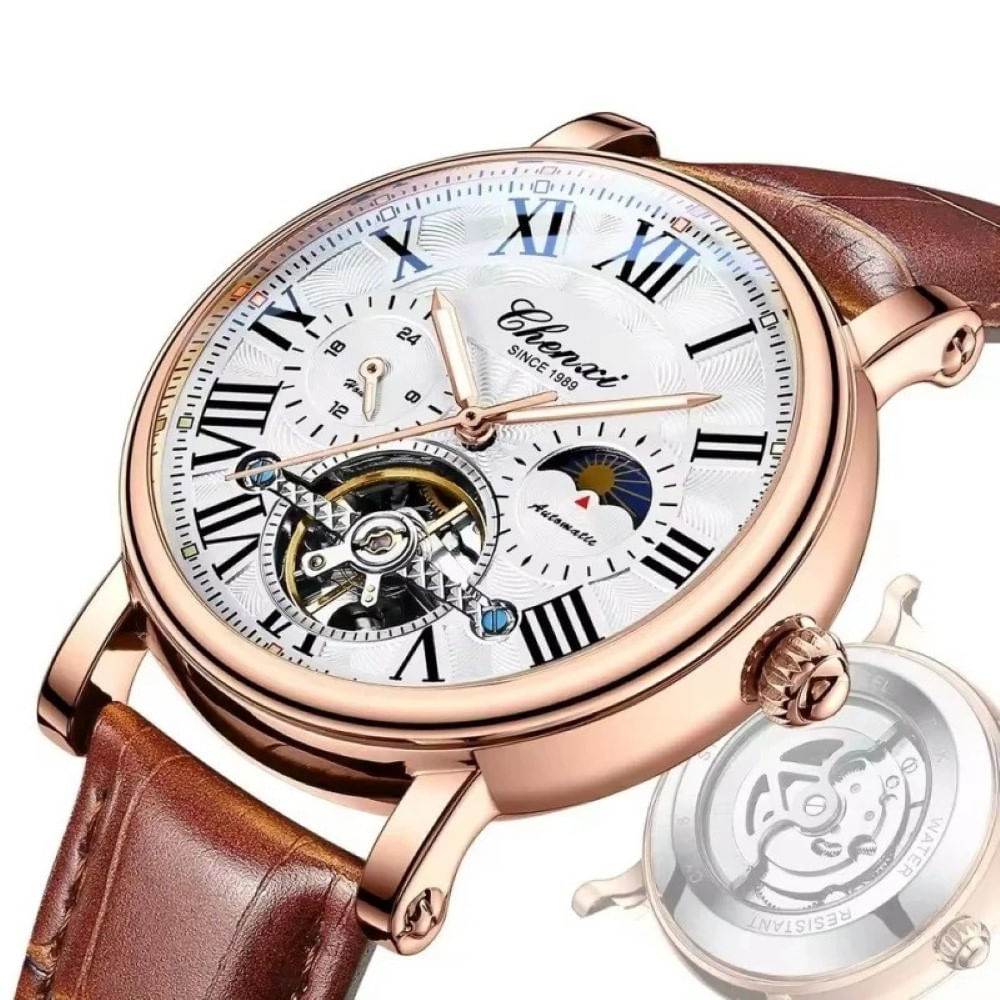 Reloj Lujo CHENXI 8873 Mecanico-Automatico Tourbillon Marrón