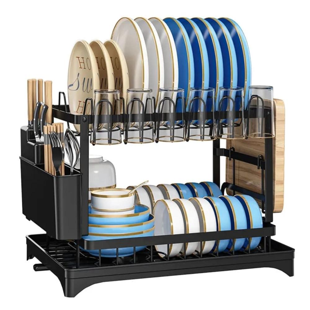 Escurridor De Platos De 2 Niveles MIA Negro 403NE01