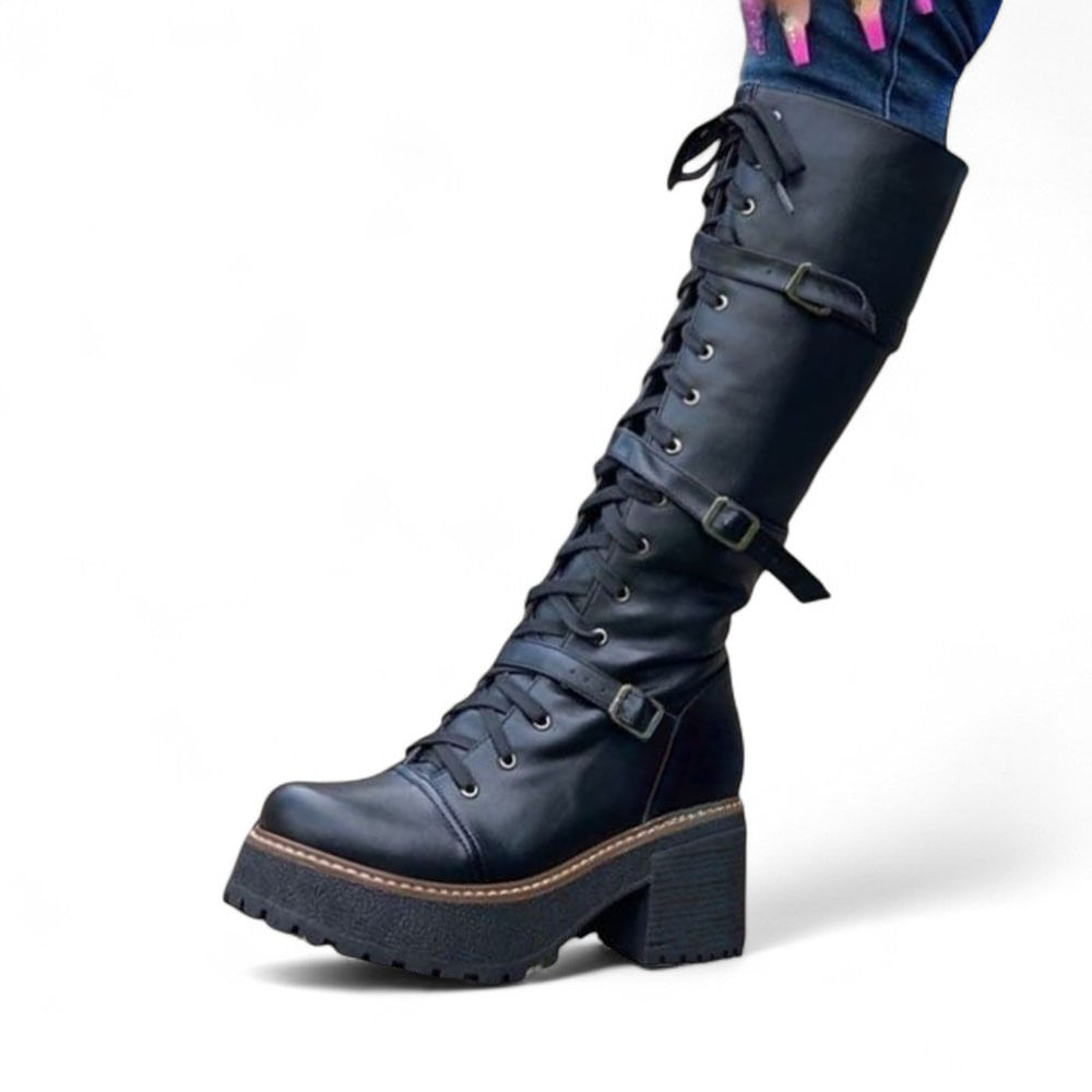 Bota Mujer Warrchic 2086L-75 Taco 5 Beige Talla 36