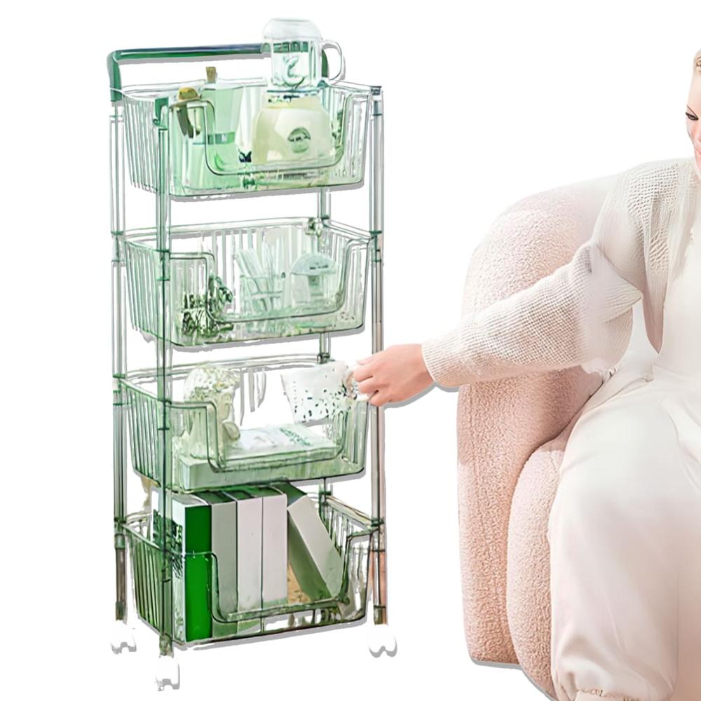 Carrito Organizador Multiuso De 4 Niveles Venecia Verde 38VR11