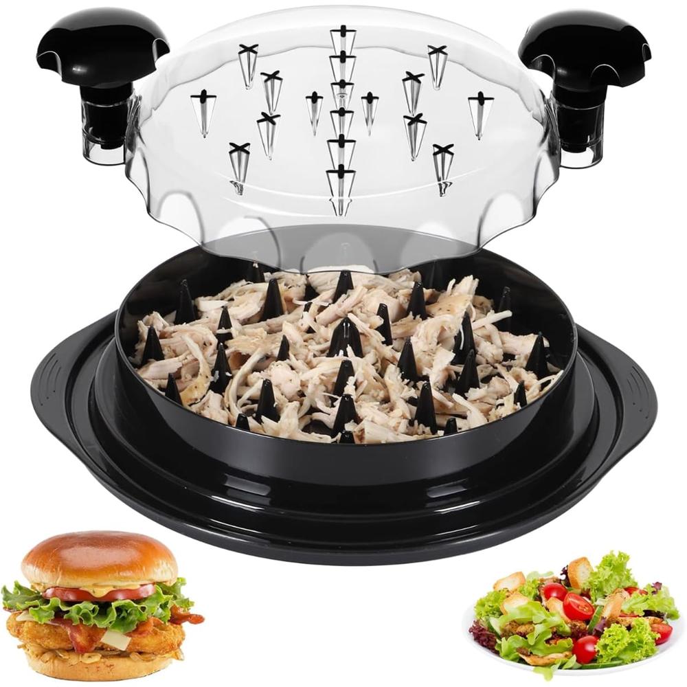 Deshilachador De Pollo Manual Con Giro Y Tapa A Presión Negro 492DS01