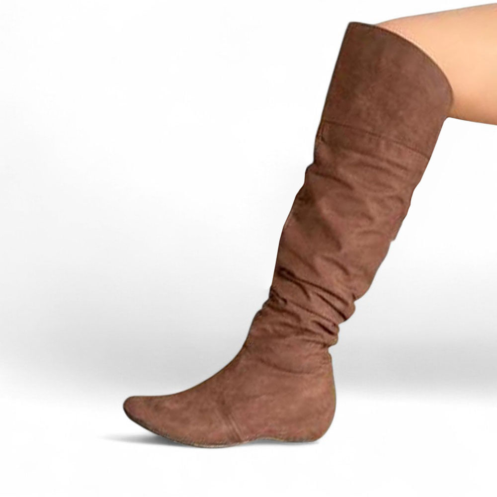 Bota Gamuza Mujer Taco Interno 5 2086L-60 Color Marron Talla 35