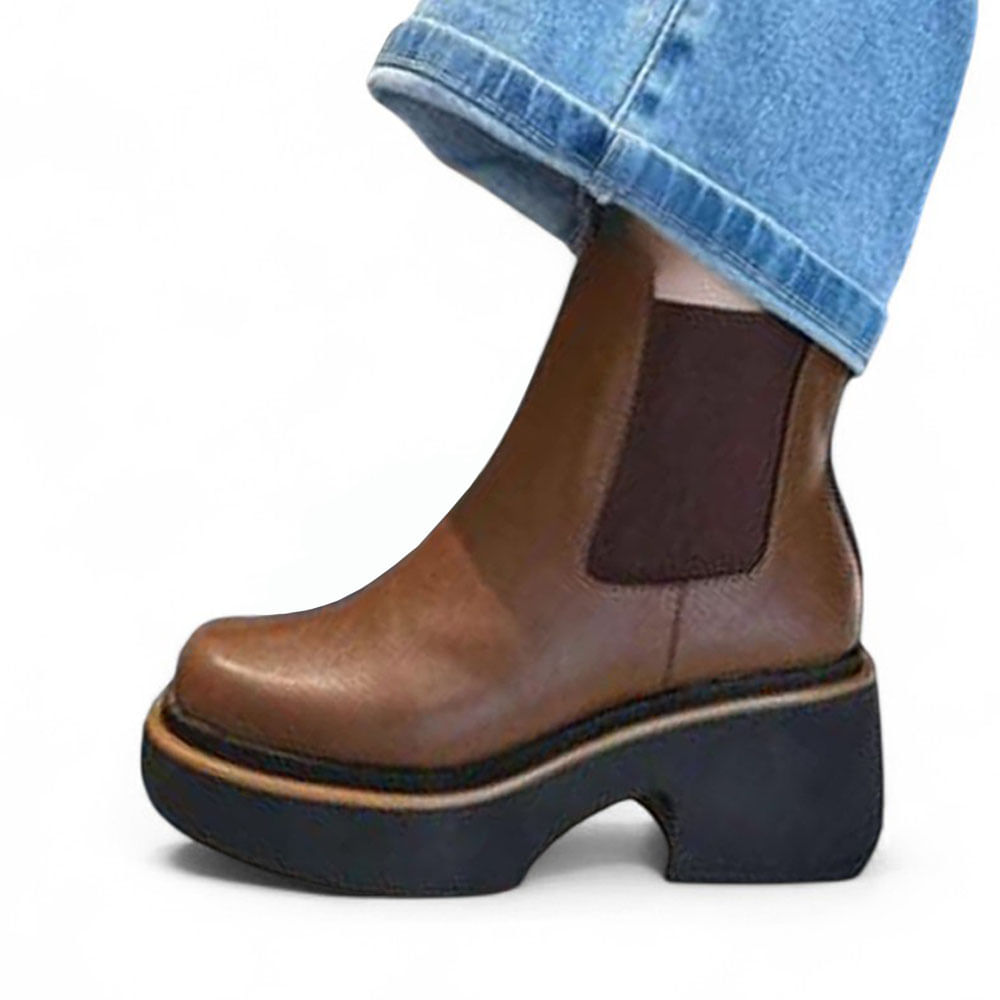 Botin Mujer Taco 7 Elastico 2086L-60 Color Marron Talla 36