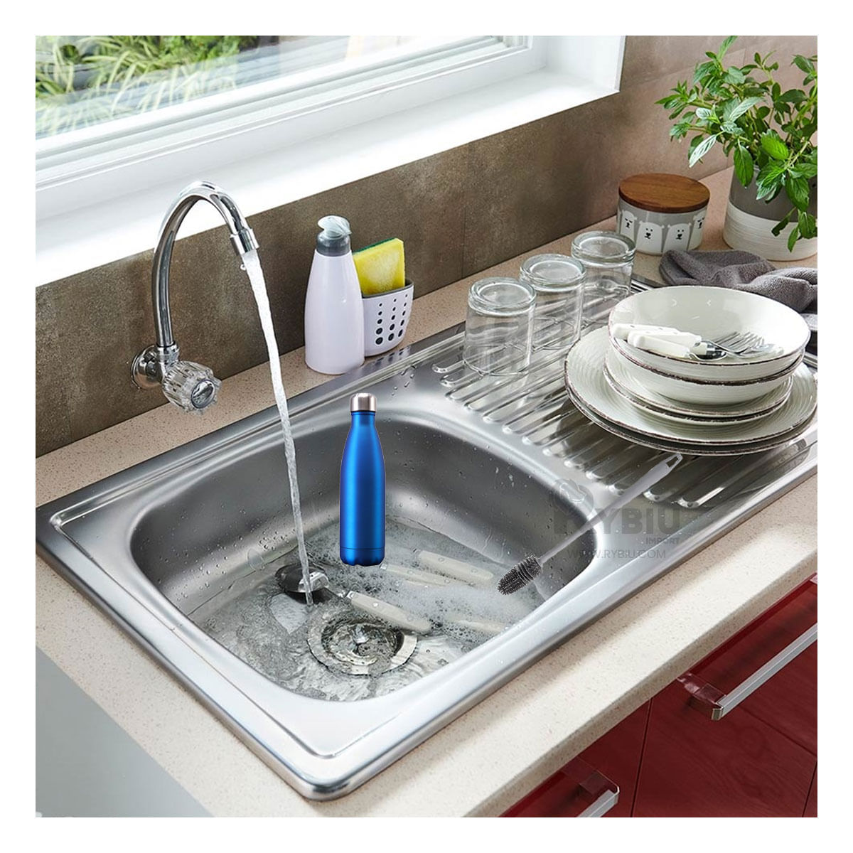 Cepillo Ideal para Cuidado de Vasos Plomo Y+Papel de Regalo