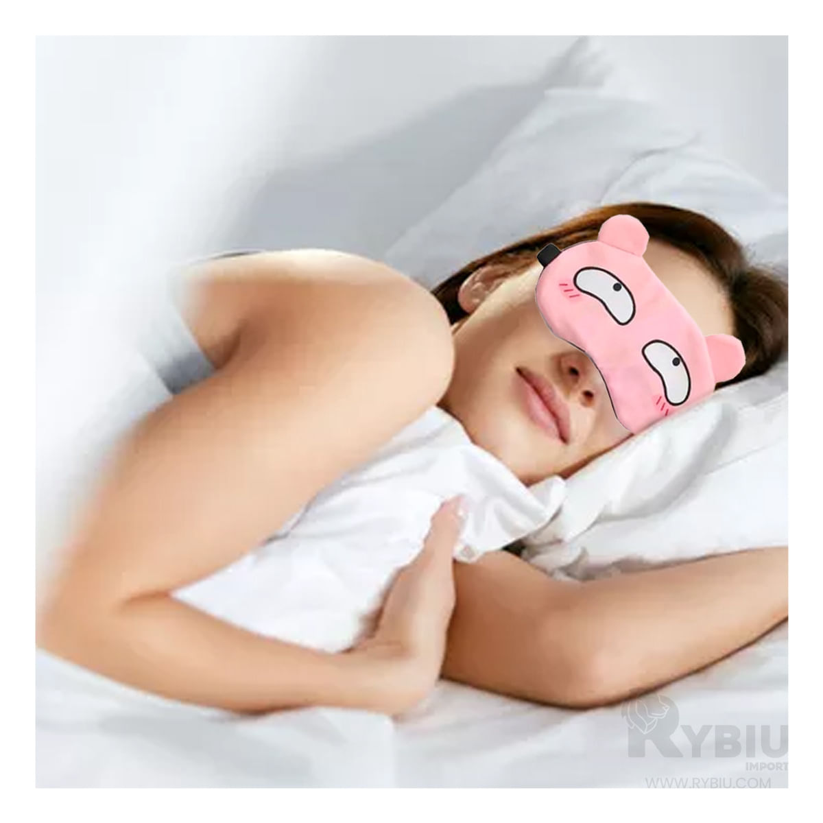 Antifaz de Sueño con Orejas en Tono Rosado Y+Agendita