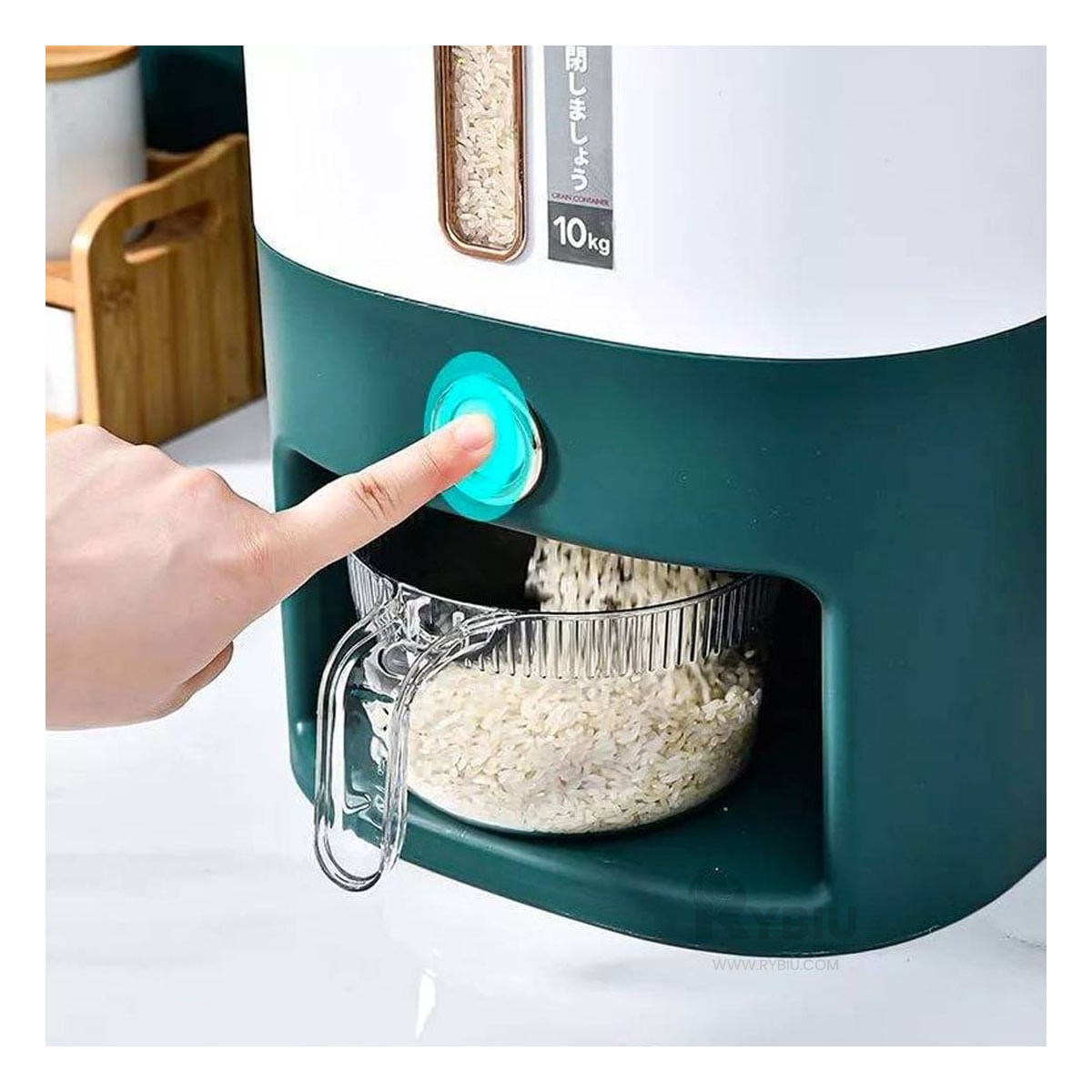 Dispensador de Granos 10 kg en Verde Y+Agendita