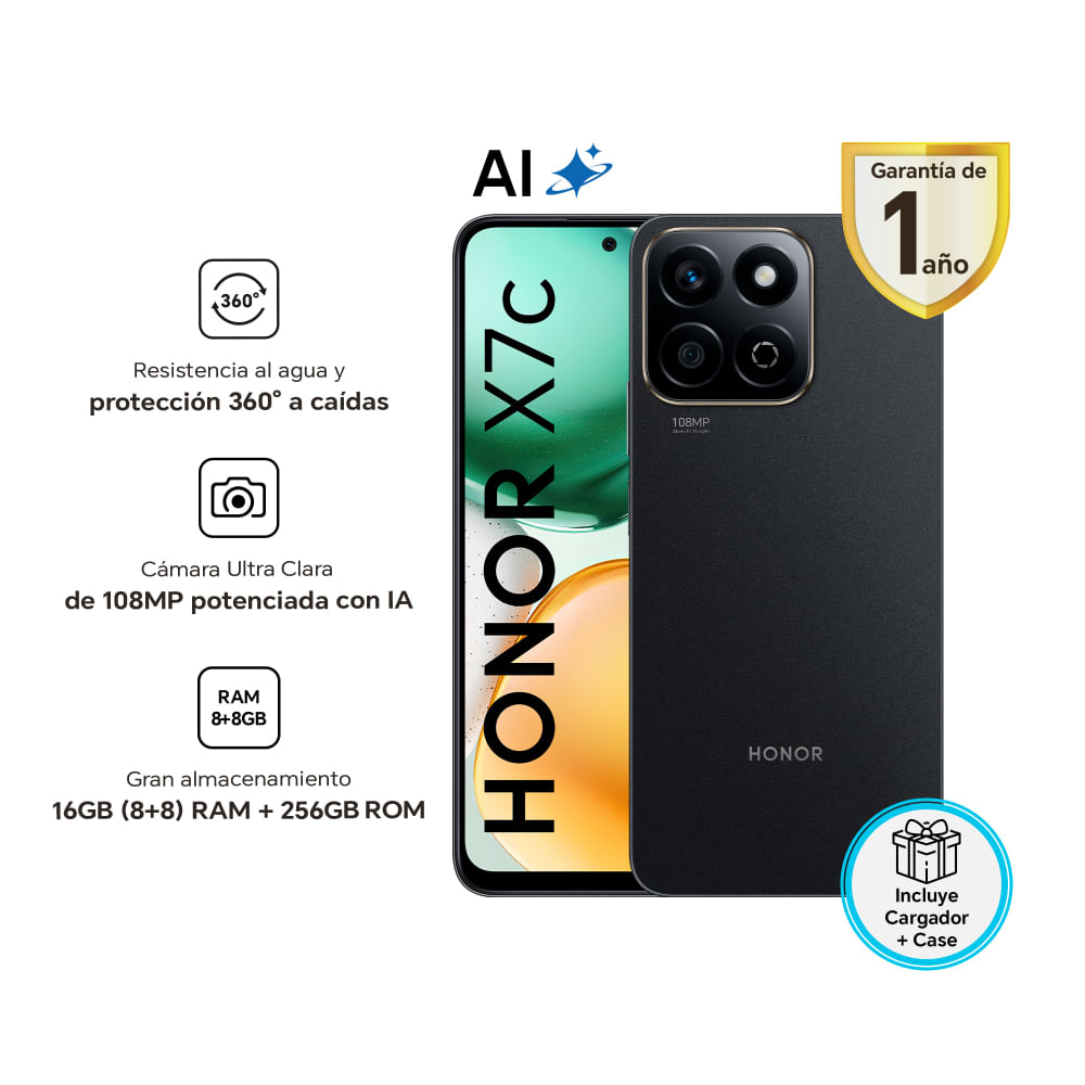Celular Honor X7c 256GB 8GB ALT-LX3 6.7"" Midnight Black