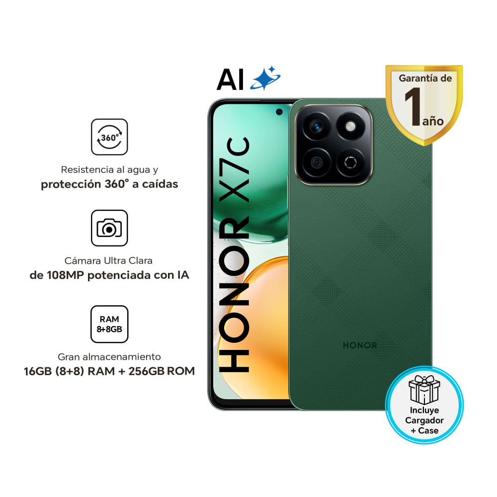 Celular Honor X7c 256GB 8GB ALT-LX3 6.7"" Forest Green
