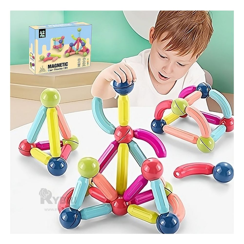 Juego Magnetico de 42 Piezas para Niños Multicolor Juego Magnetico de 42 Piezas para Niños Multicolor