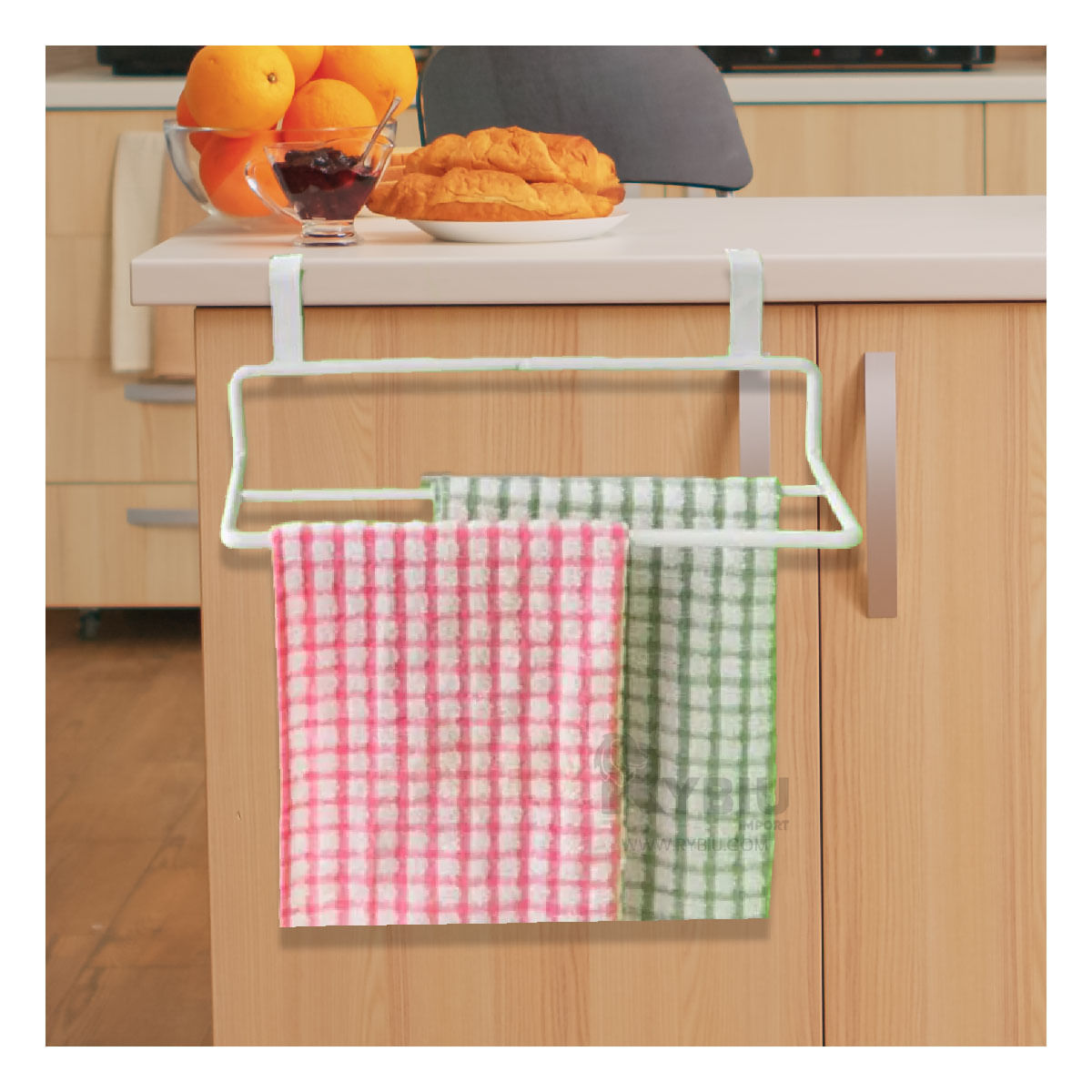 Toallero para Puerta de Cocina en Blanco Y+Papel de Regalo