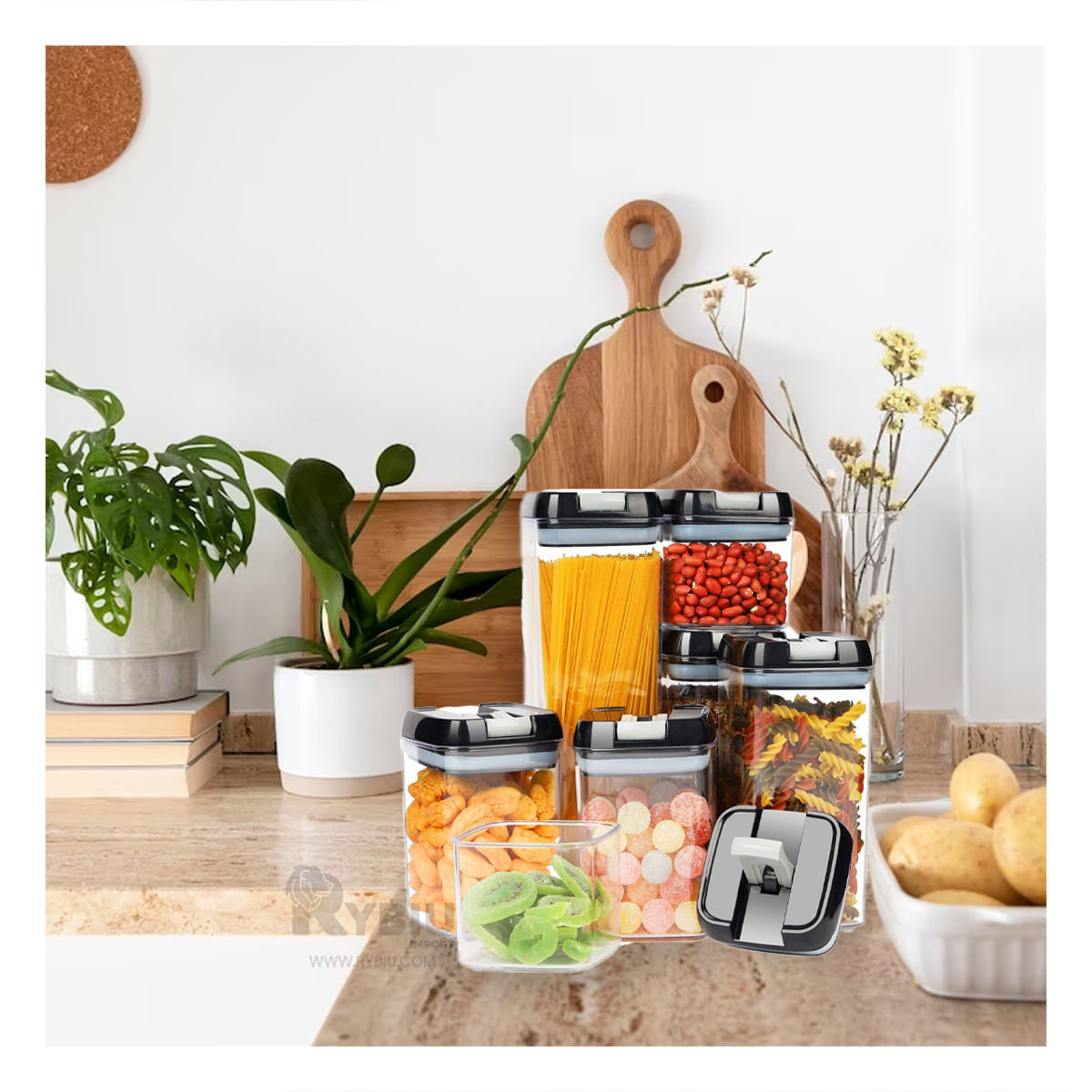 Contenedor Resistente de Alimentos con Tapa Negra Y+Agendita