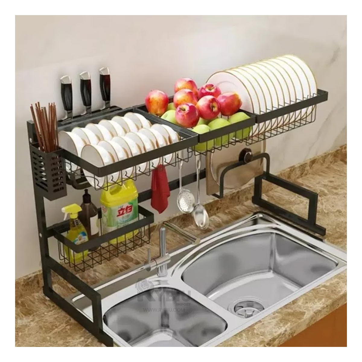 Escurridor Sofisticado para Platos 85 cm en Color Negro