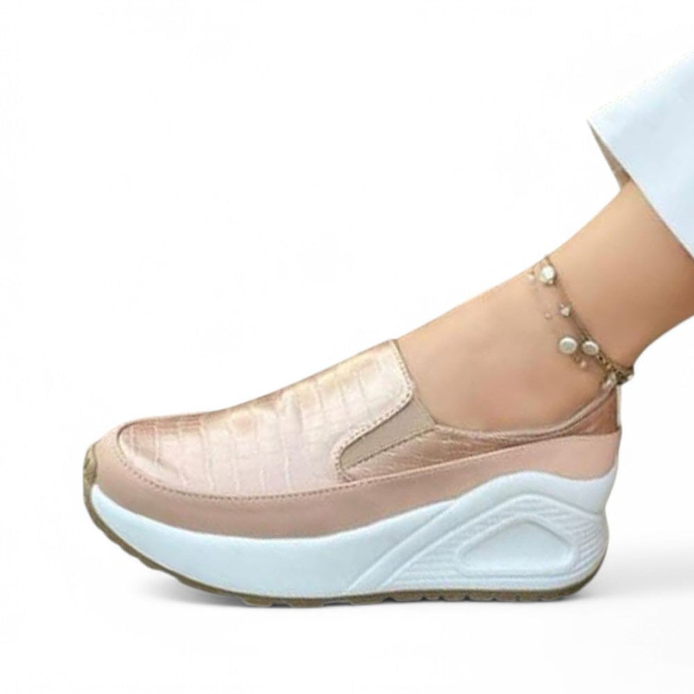 Mocasin Mujer Labrado 4 Cm 2086L-55 Color Rosa Talla 38