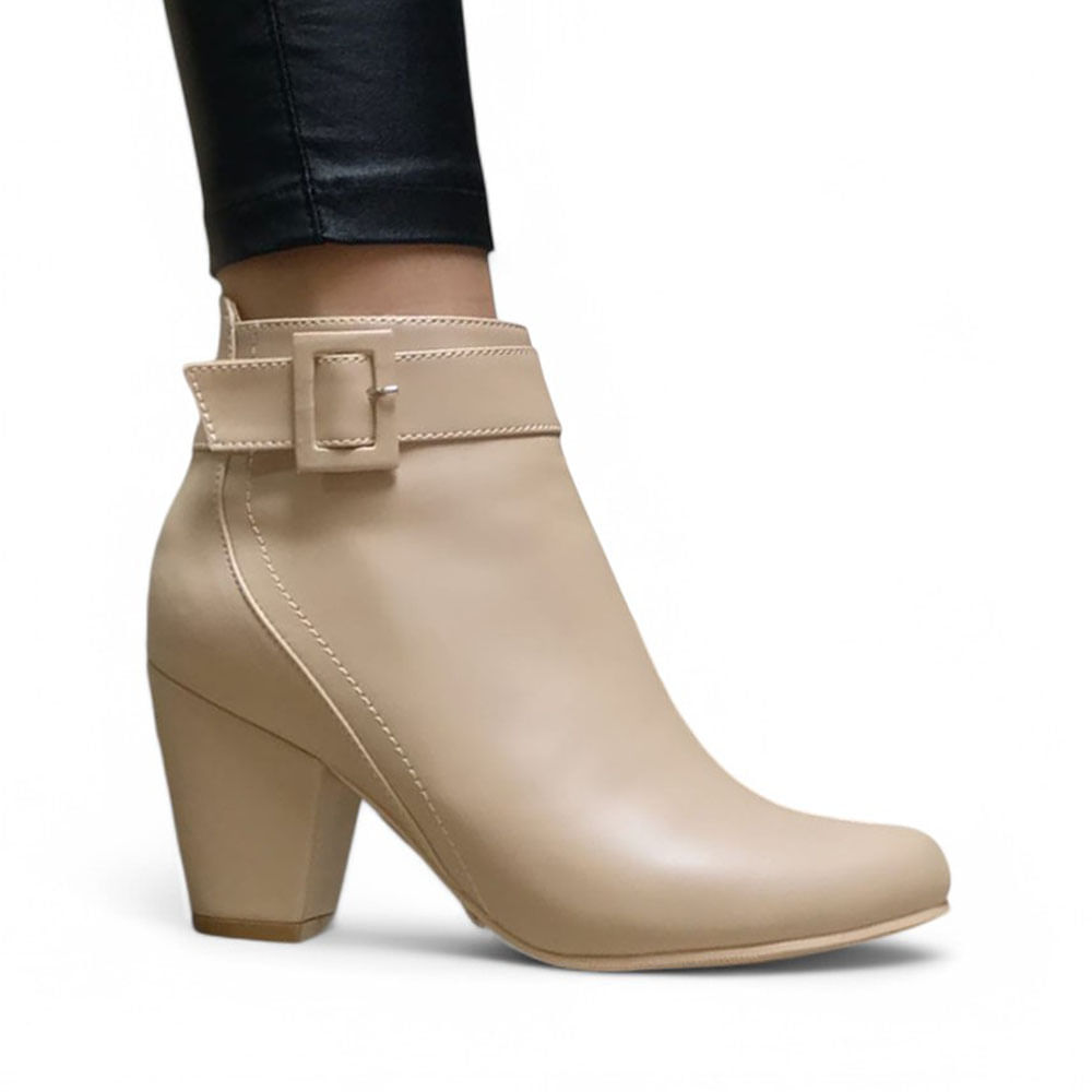 Botin Mujer Taco 7 Cisne 2086L-60 Color Beige Talla 36