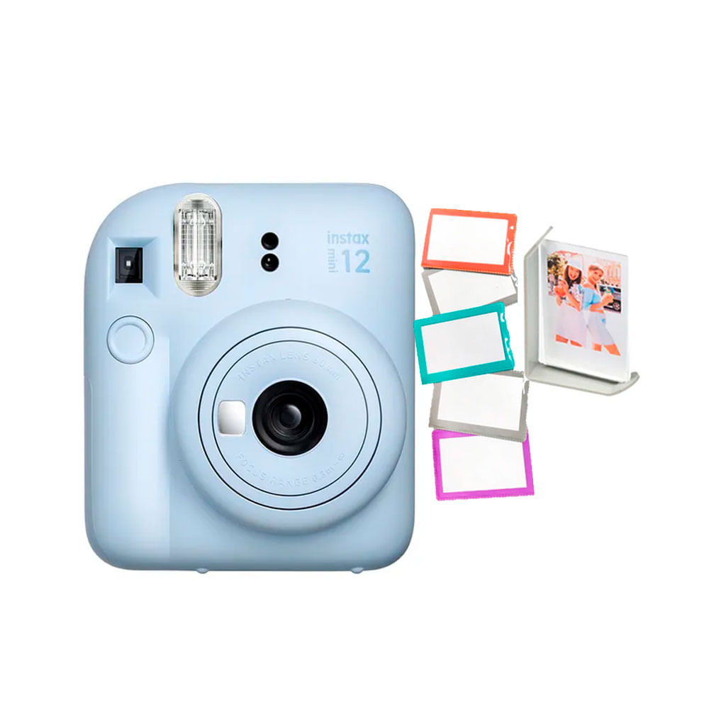Camara Fujifilm Instax Mini 12 Azul+5Portafotos+Marco