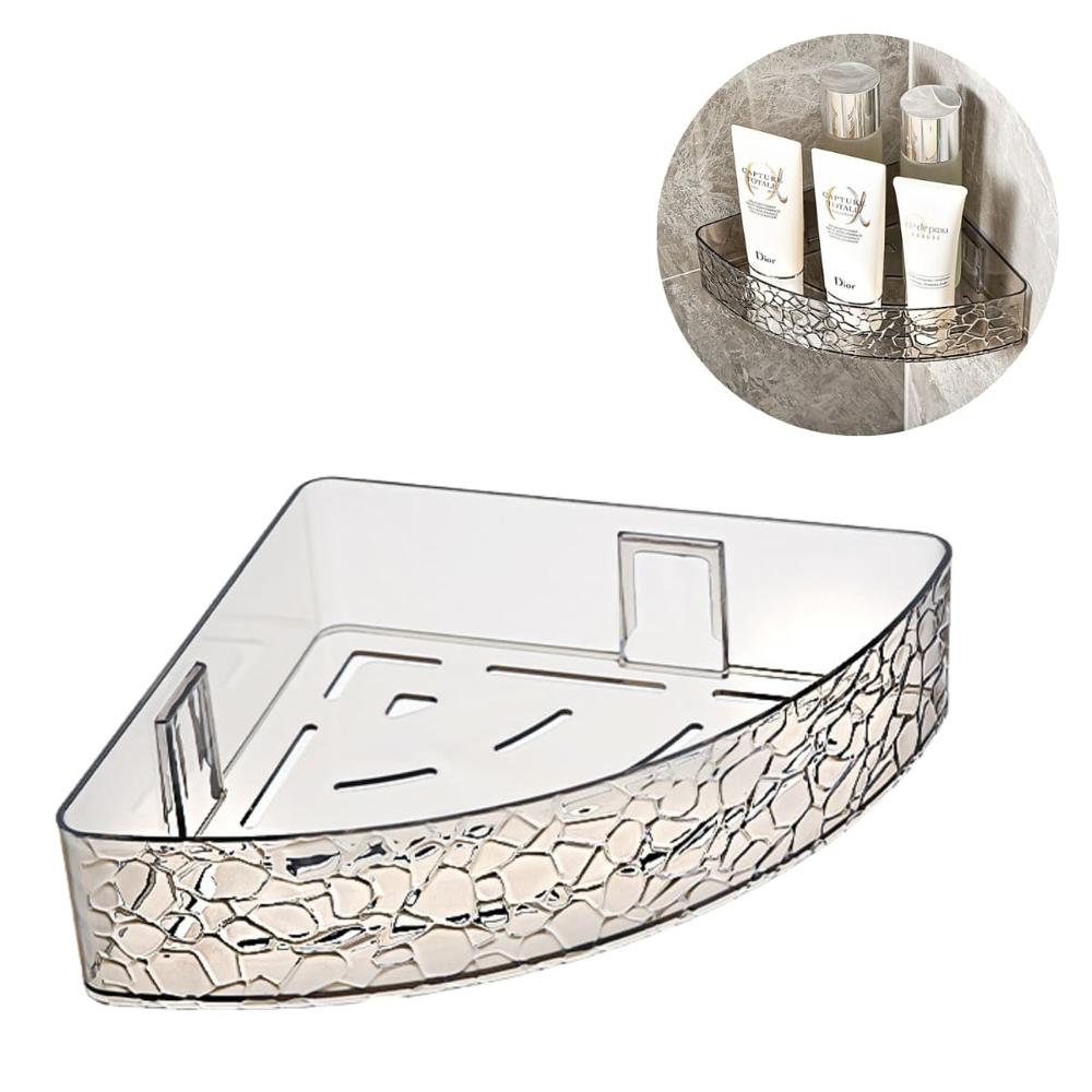 Esquinero Organizador de Baño Adhesivo con Texturan Transparente  554TR03