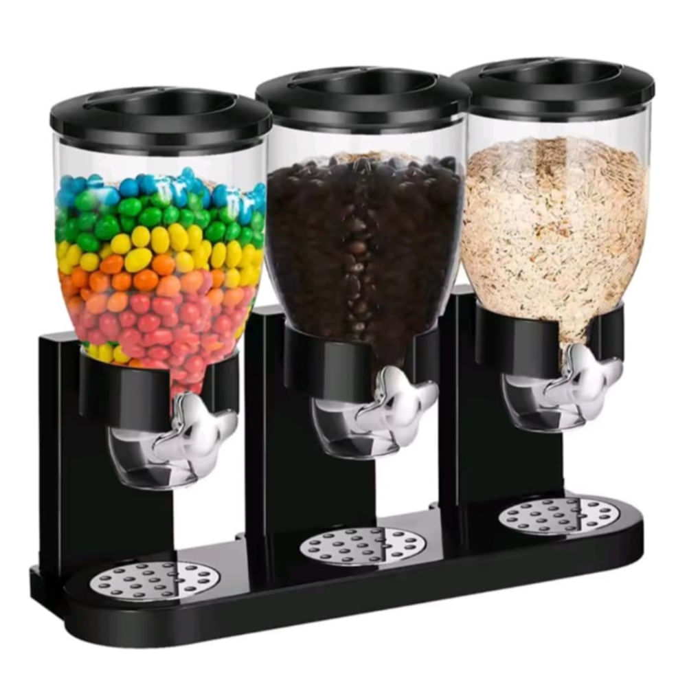Dispensador de Cereales Triple Frutos Secos Cafe Organizador de Cocina