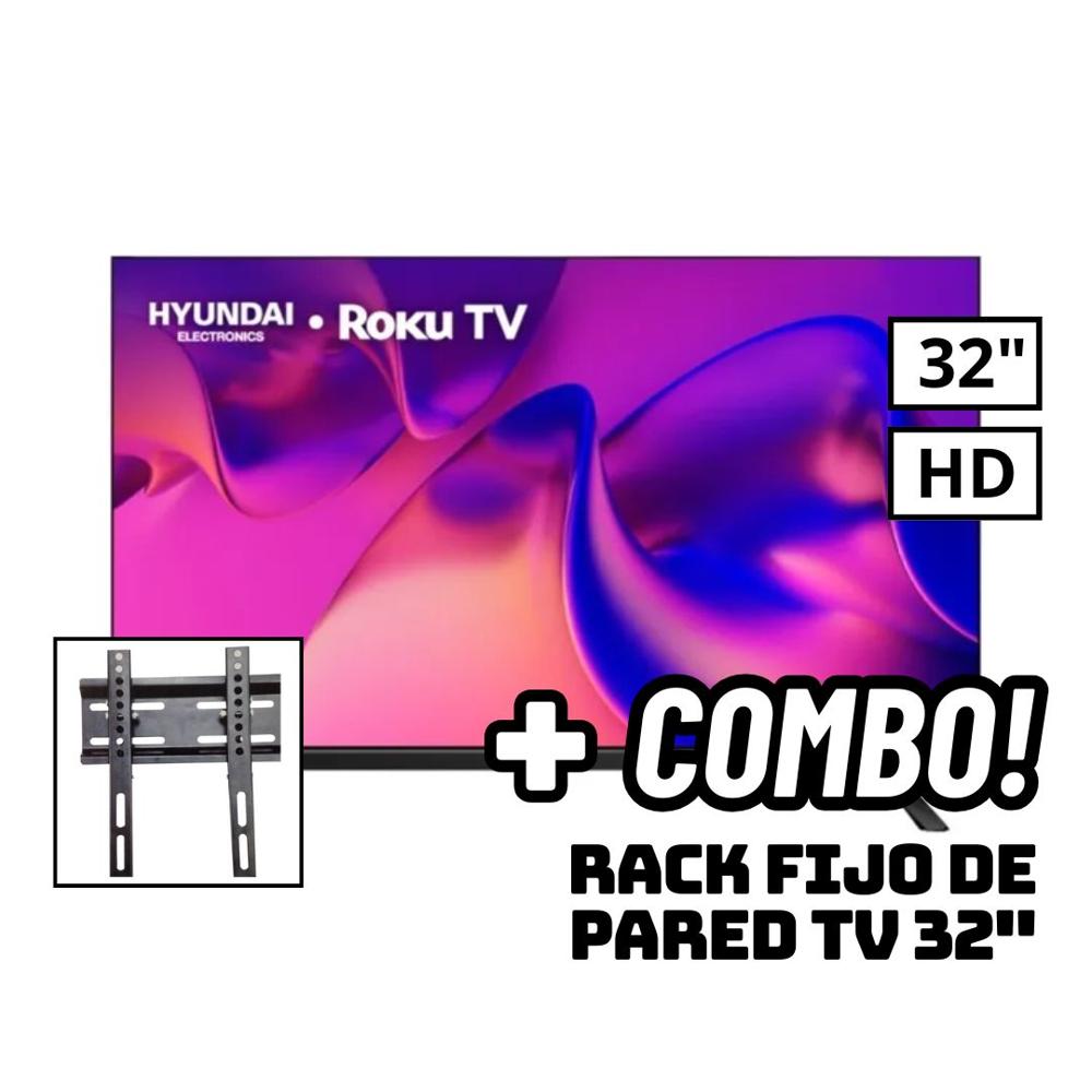 TELEVISOR HYUNDAI 32 SMART TV ROKU TV HD LED HYLED3257RIM + RACK FIJO