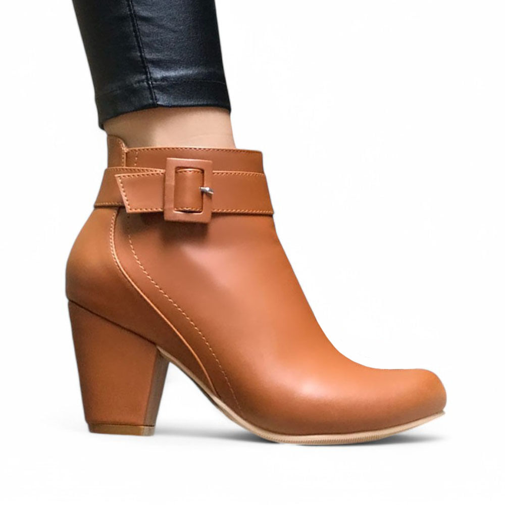 Botin Mujer Taco 7 Cisne 2086L-60 Color Camel Talla 35