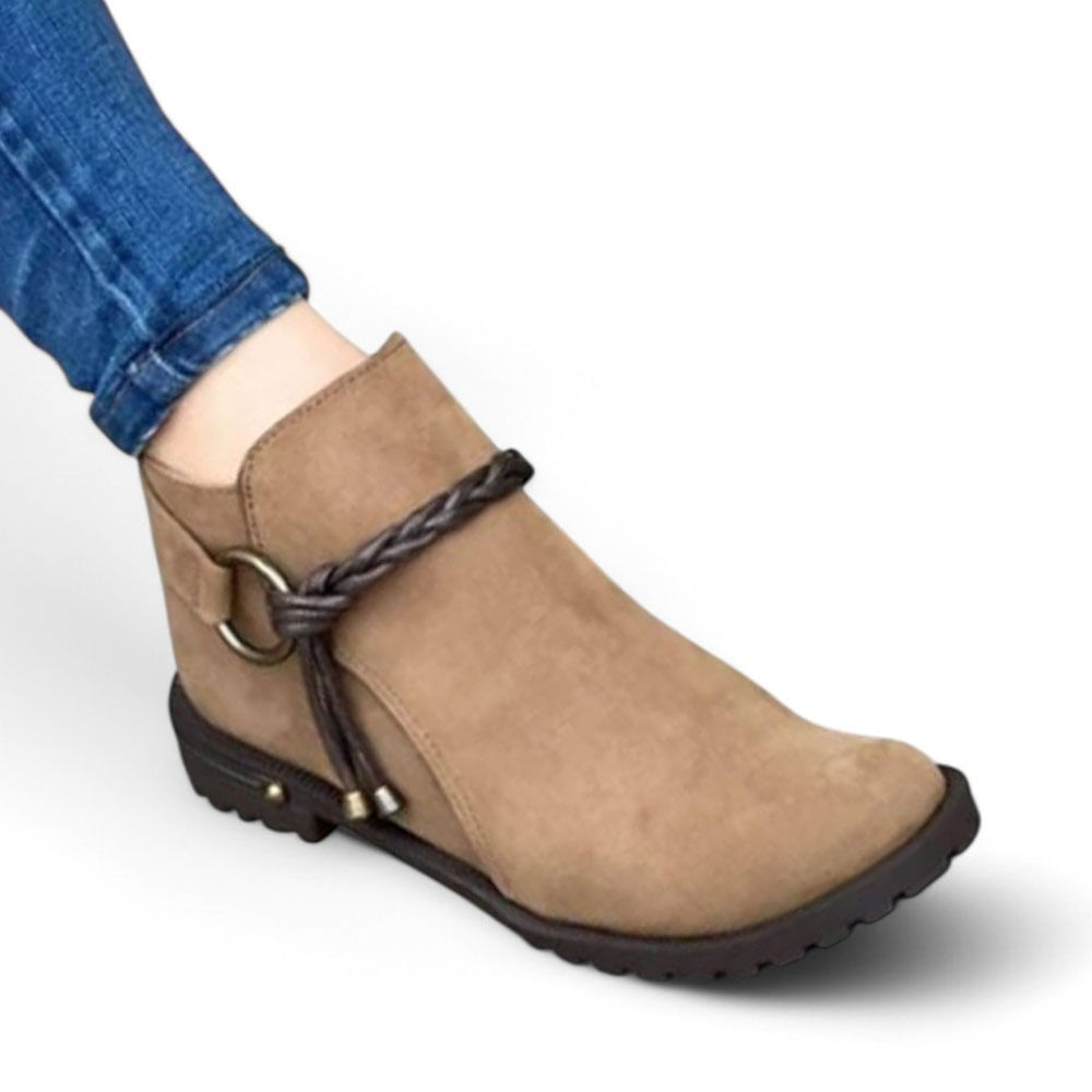 Botin Mujer Tres Puntas 2086L-50 Color Beige Talla 36