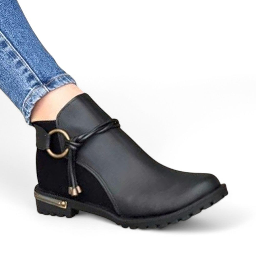 Botin Mujer Tres Puntas 2086L-50 Color Negro Talla 36