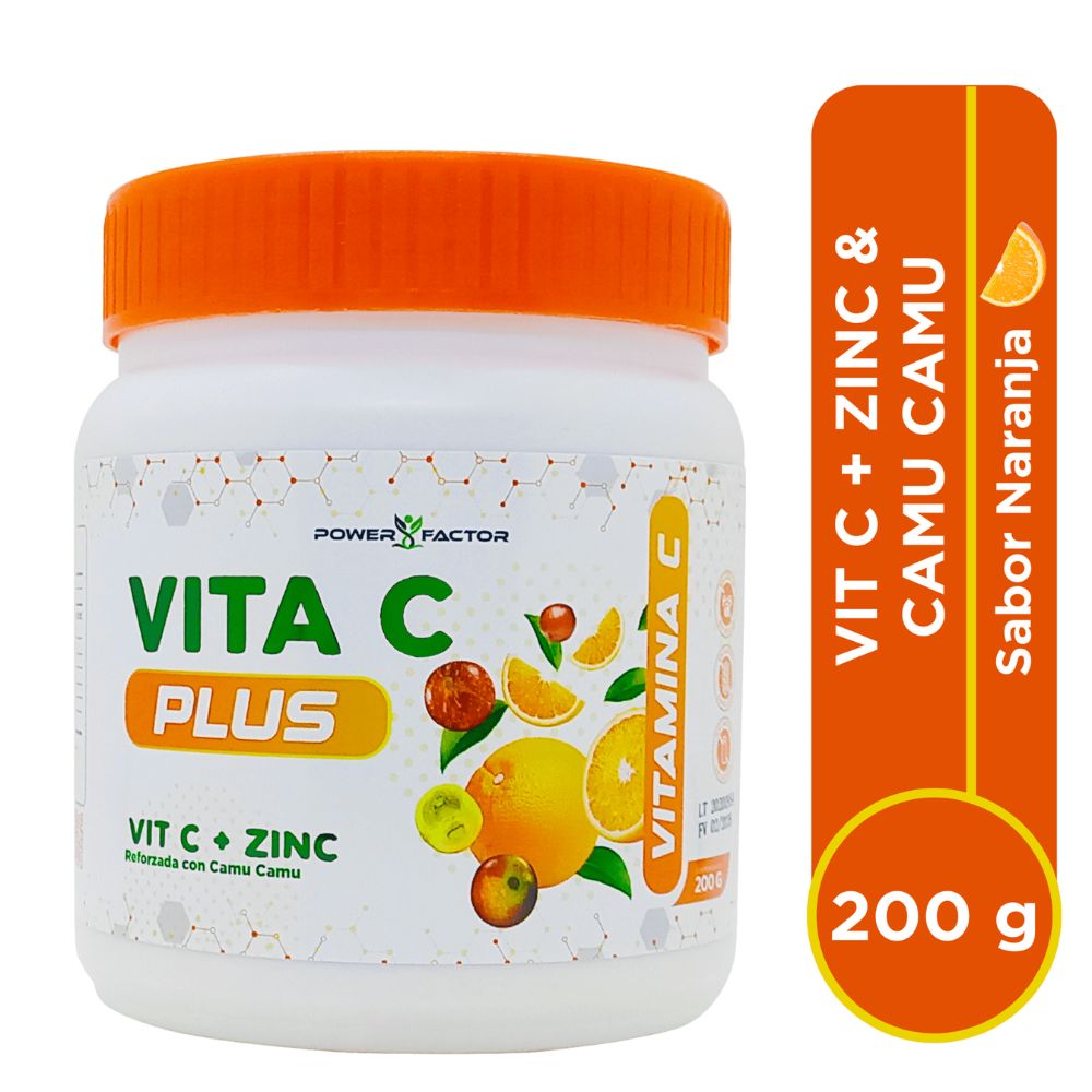 Suplemento Power Factor Polvo Vitamínico Vita C Plus Frasco 200 G FLF