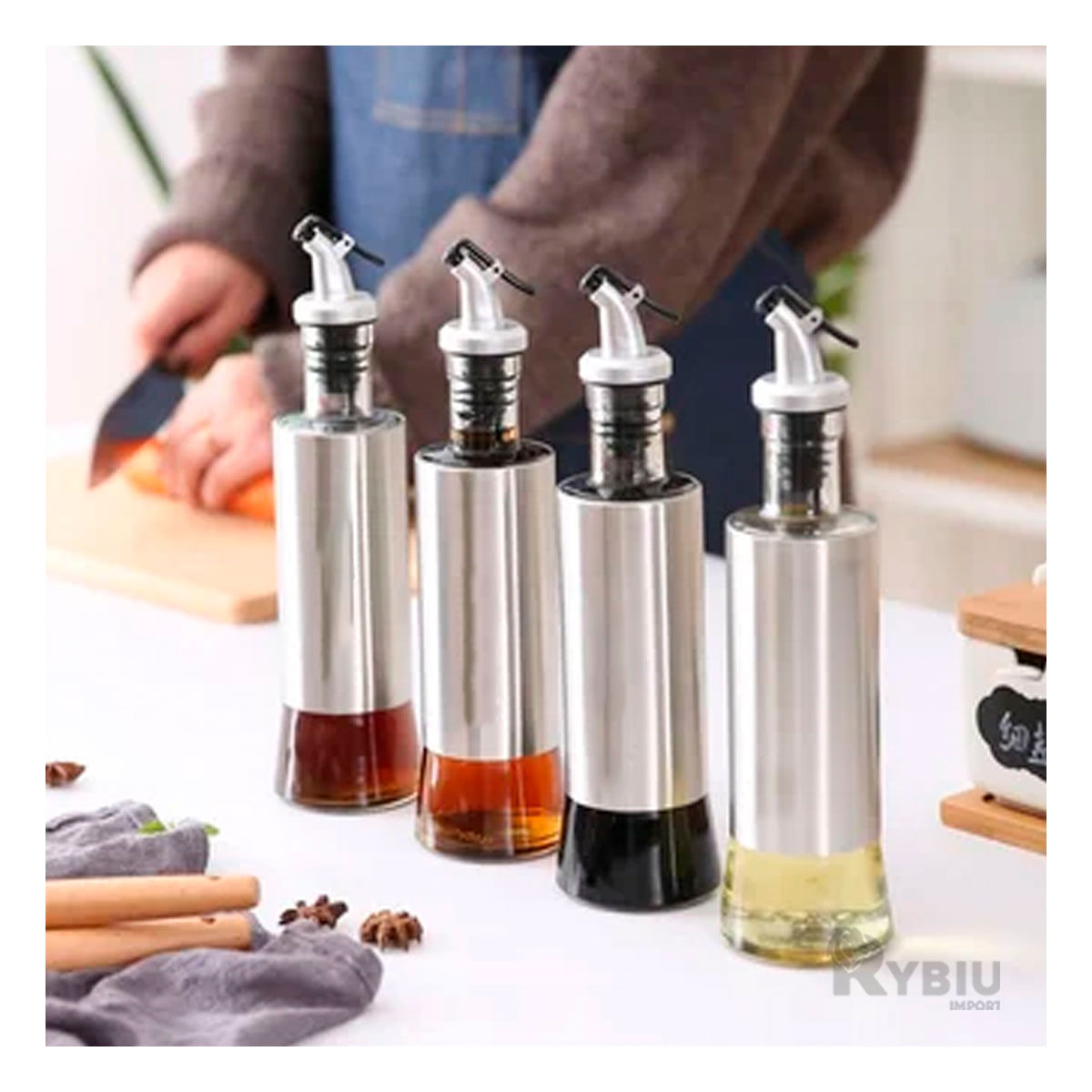 Aceitero para Cocina con Pico 300 ml Y+Papel de Regalo