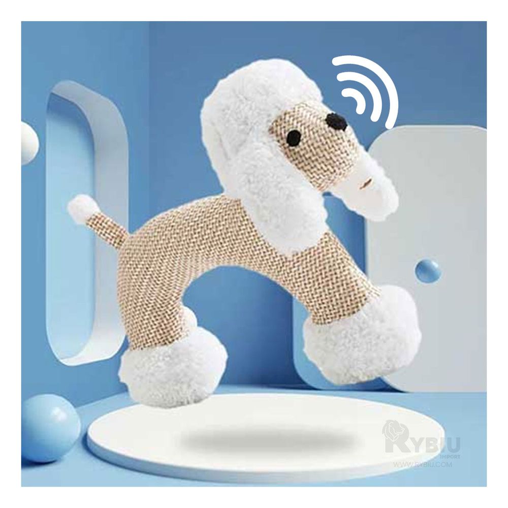 Peluche Acolchado de Perro con Sonido de Color Blanco Peluche Acolchado de Perro con Sonido de Color Blanco