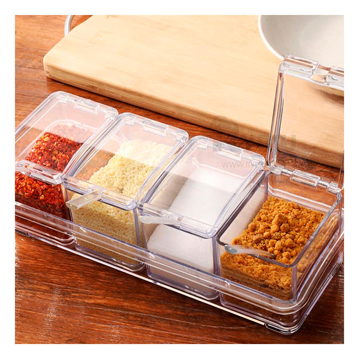 Condimentero Rectangular Color Transparente Y+Agendita