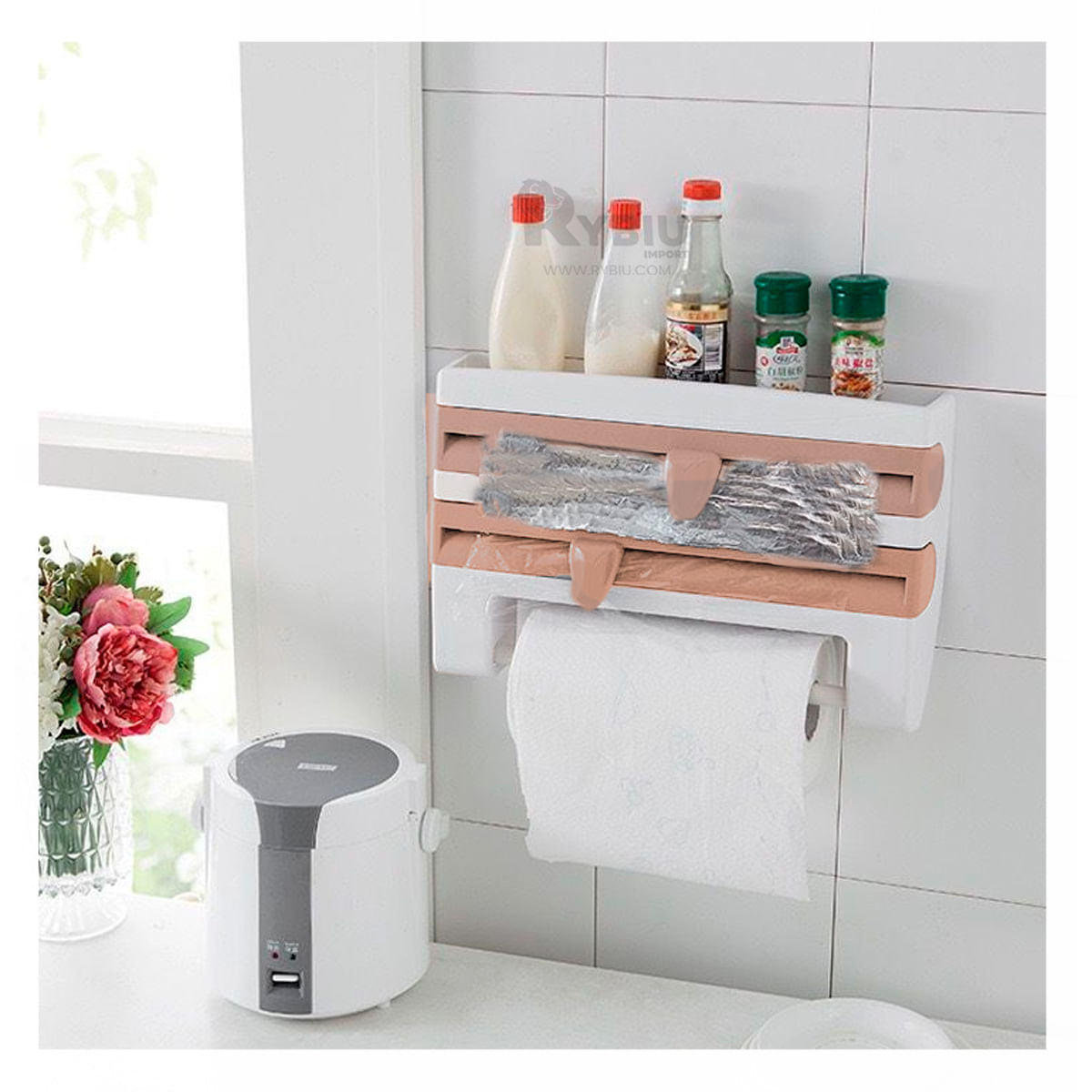 Dispensador Practico para Toalla en Beige Y+Papel de Regalo