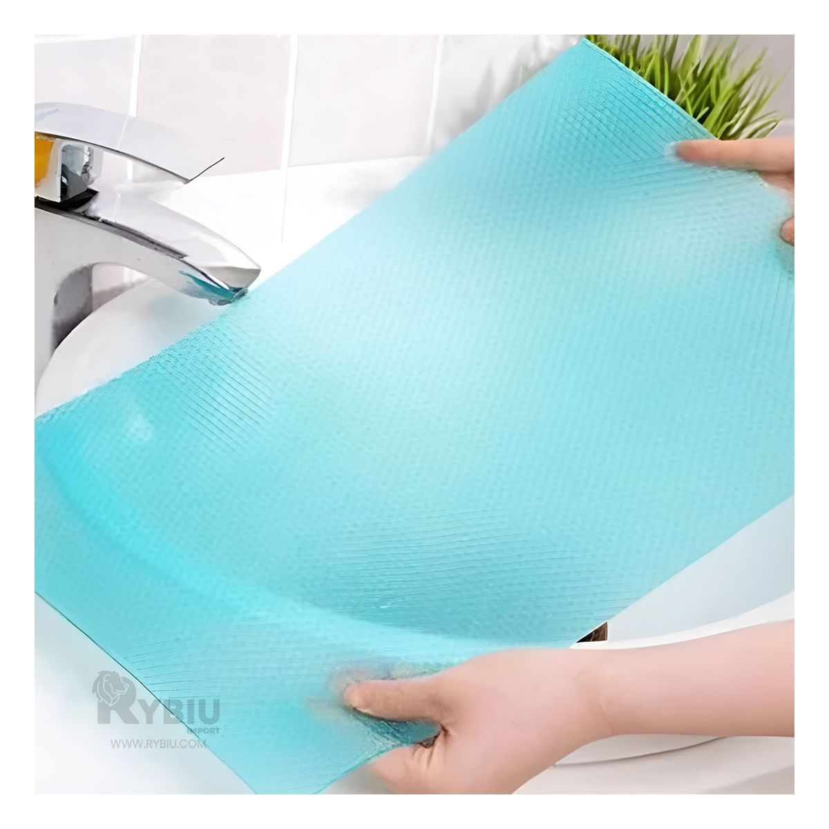 Set Cuadruple de Alfombrillas de Celeste Y+Papel de Regalo