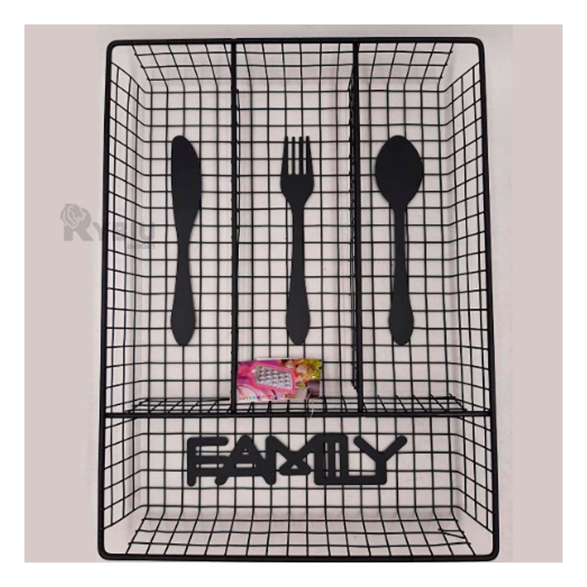 Caja Organizadora de Utensillos con 4 Espacios Tono Negro