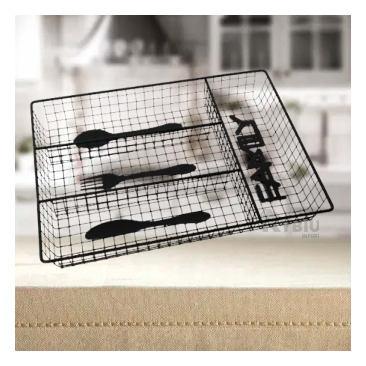 Caja Ideal para Cubiertos en Tono Negro Y+Papel de Regalo