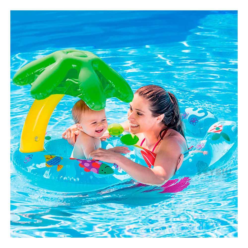 Flotador con Superficie Suave de Color Celeste Y+Stickers Flotador con Superficie Suave de Color Celeste Y+Stickers