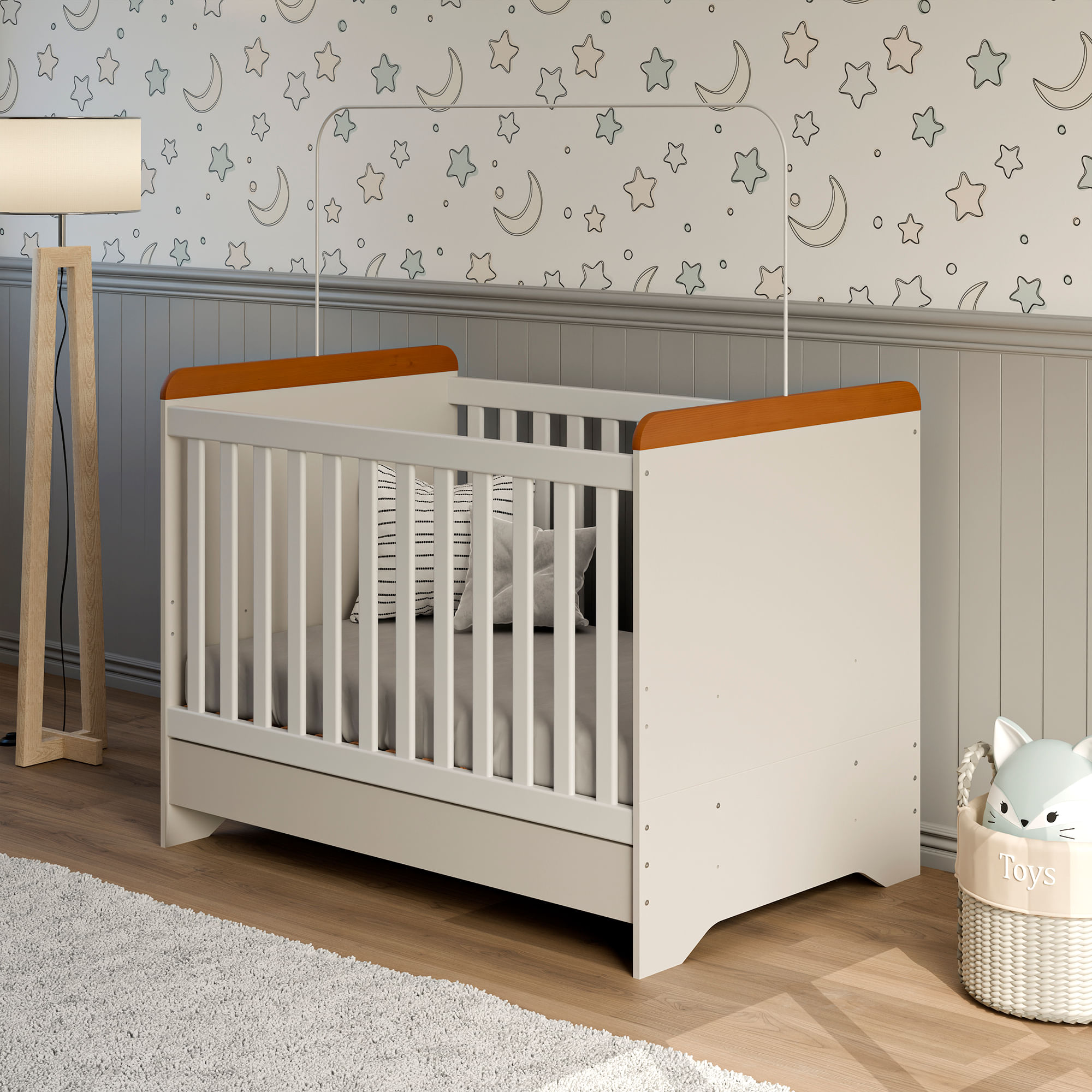 Cuna Infantil Leo Off White/Freijo