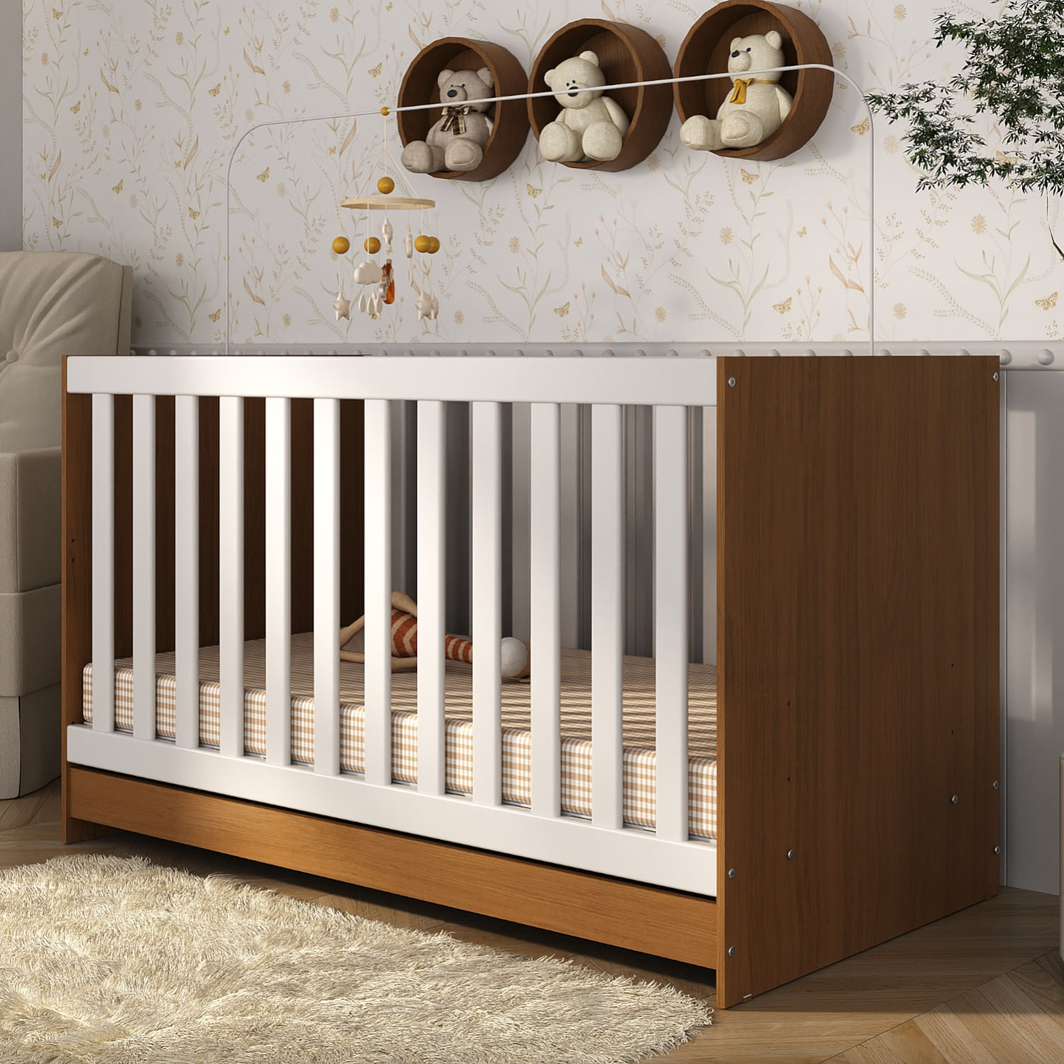 Cuna Infantil Dudu Madera/Blanco