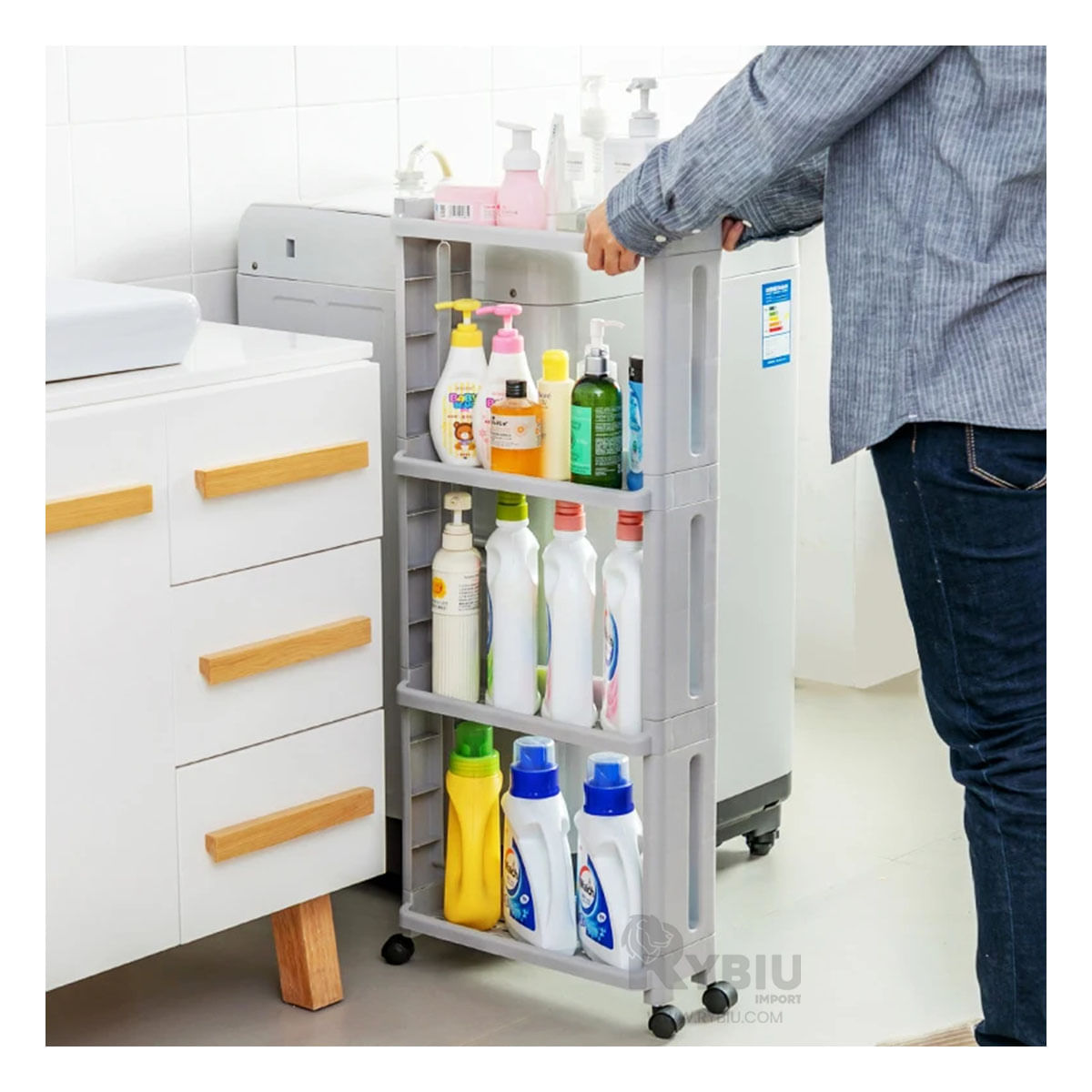 Carrito Practico con 4 Niveles Tono Blanco Y+Papel de Regalo