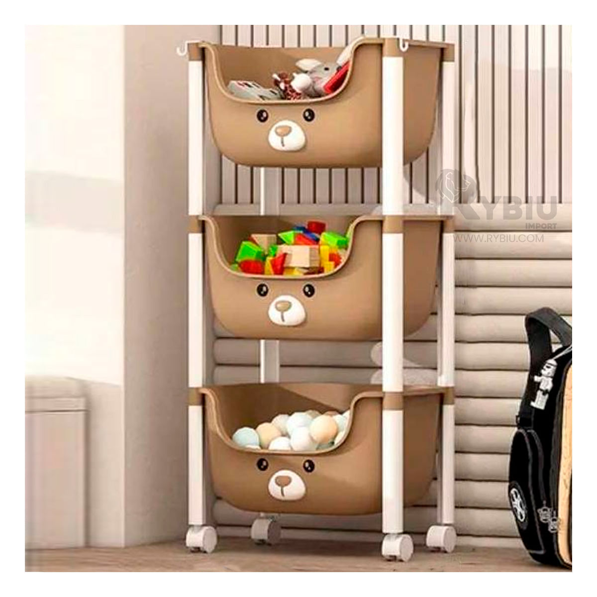 Organizador Moderno de Ositos Tono Marron Y+Papel de Regalo