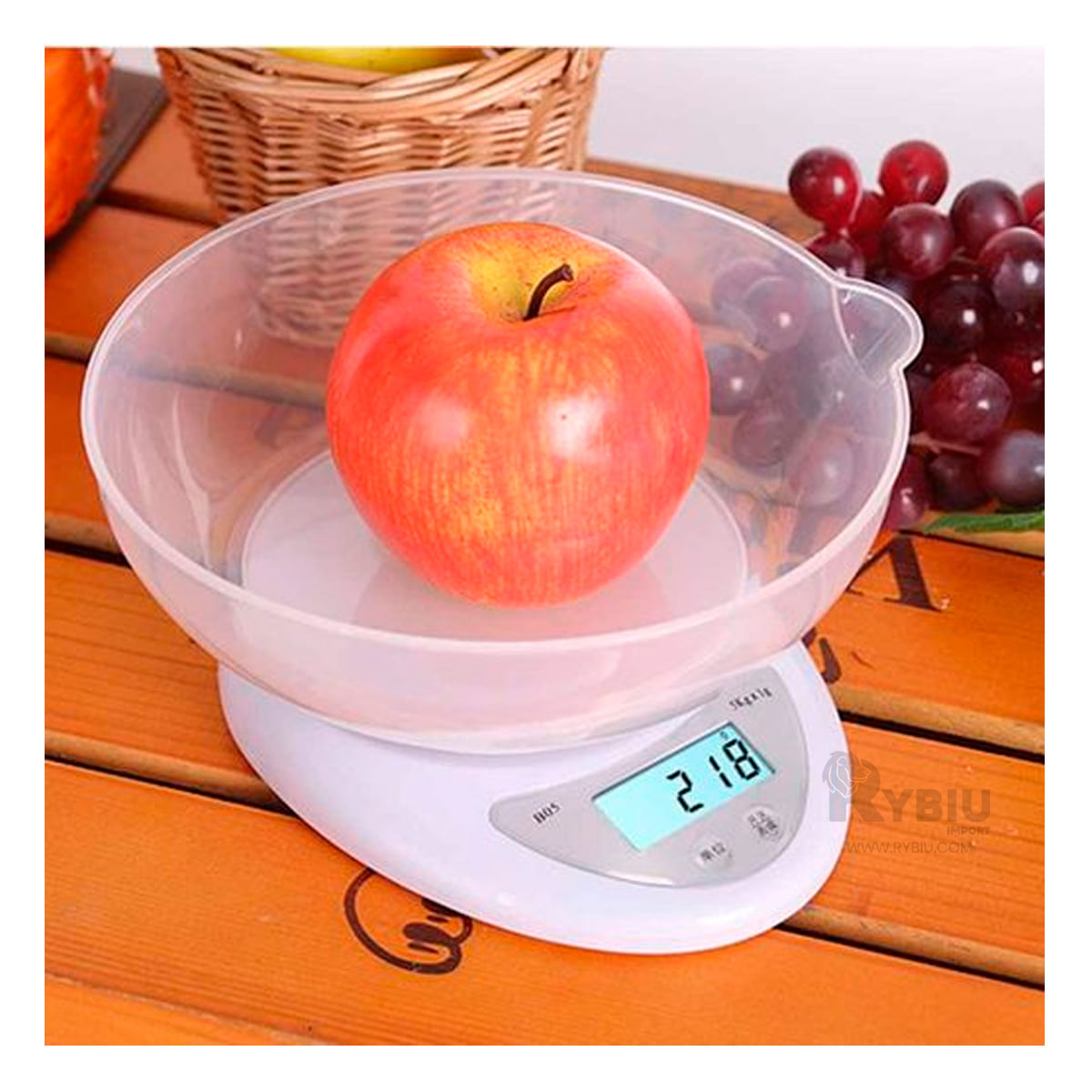 Balanza Digital Portable de Cocina en Blanco