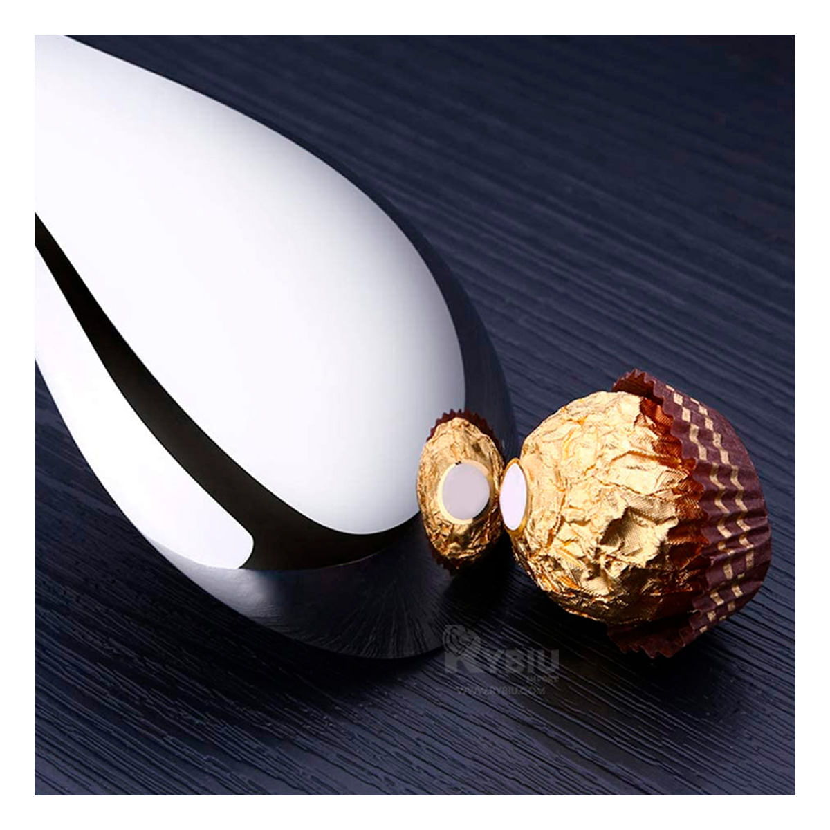 Cucharon Utensilio Moderno en Plateado Y+Papel de Regalo